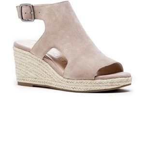 Sole Society Camreigh Espadrille Wedges Peep Toe Sandals Ankle Strap - size 9
